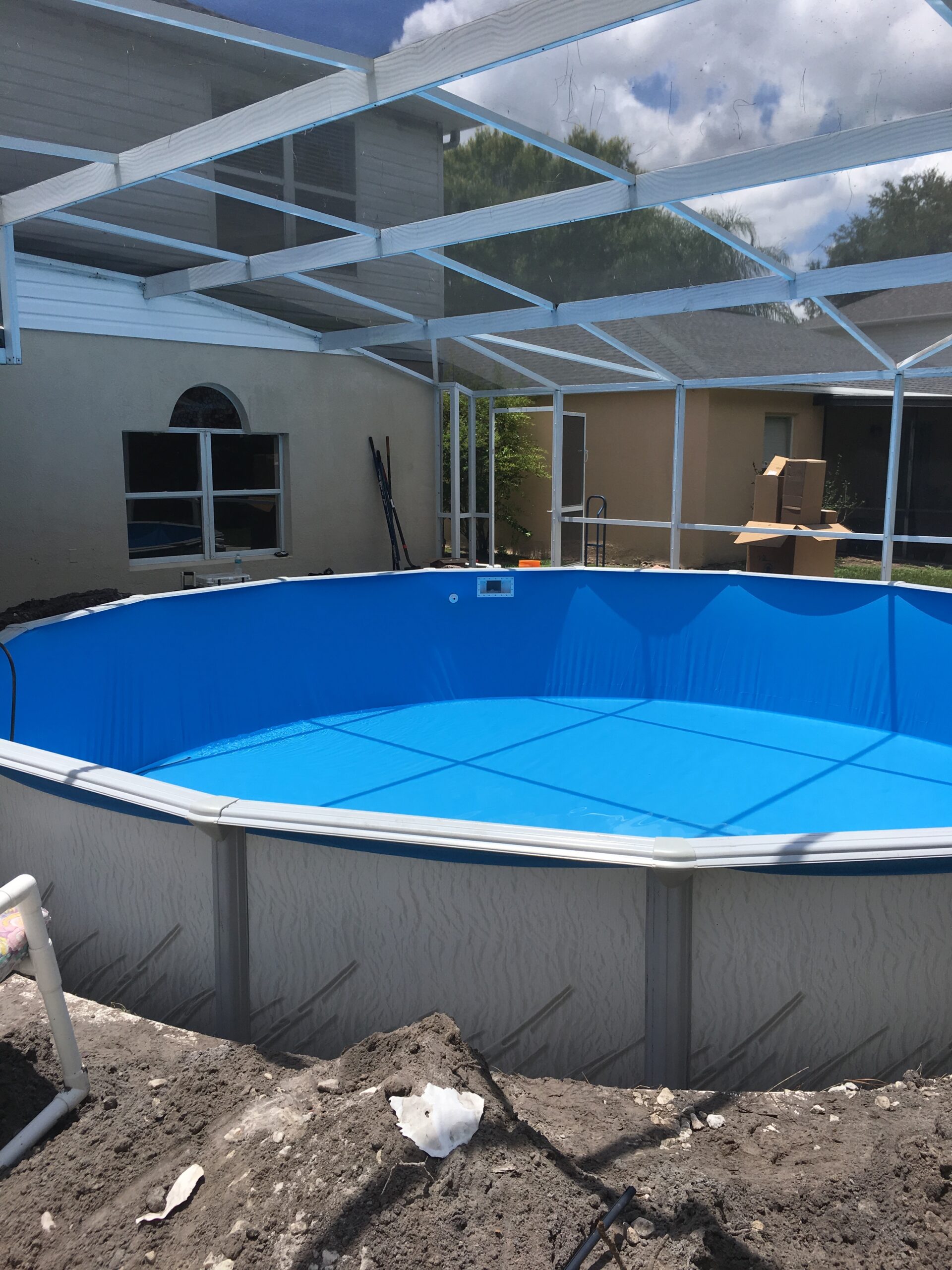 Pool inside screen enclosure in Port St John